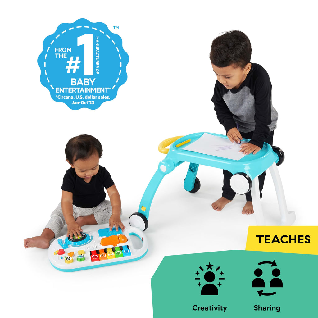 4-in-1 Push Walker Activity Center Toddler Table Floor Toy B466