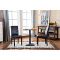 Black Faux Leather Parson Chair Set of 2 H666