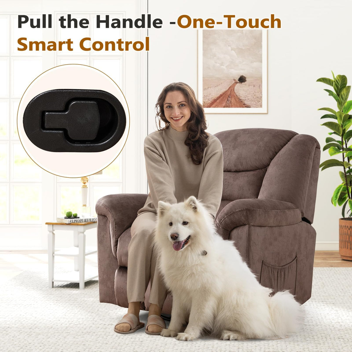 Oversized Manual Swivel Rocker Recliner Chair M1477