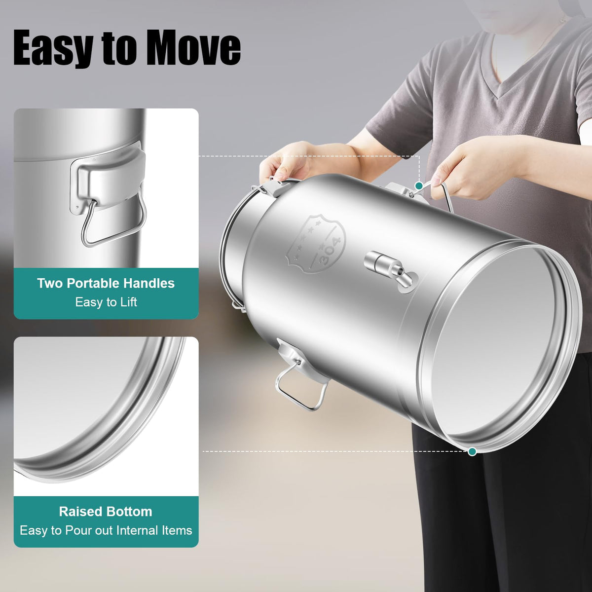 35L Stainless Steel Milk Can with Faucet J8771