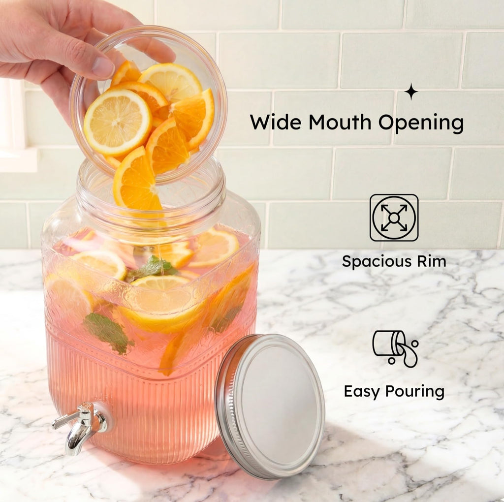 2 Gallon Glass Drink Dispenser C85057