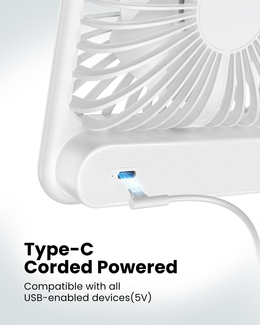 White USB Desk Fan Z718
