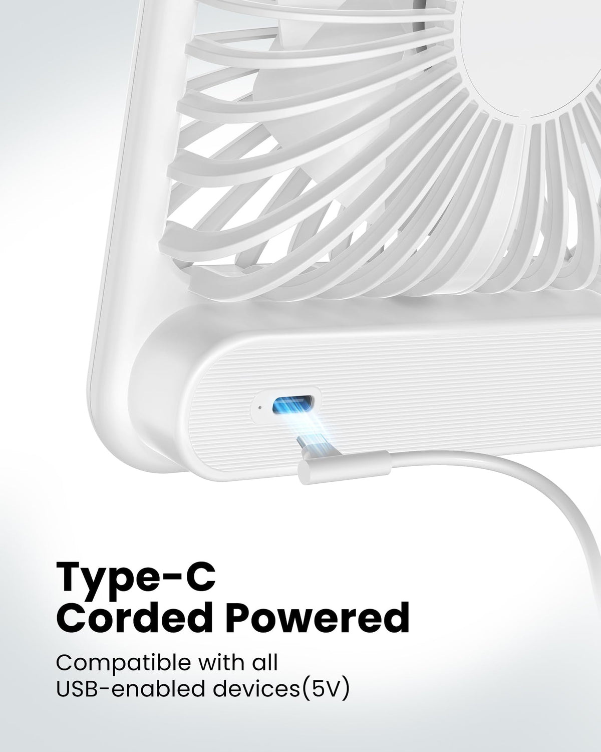 White USB Desk Fan Z718