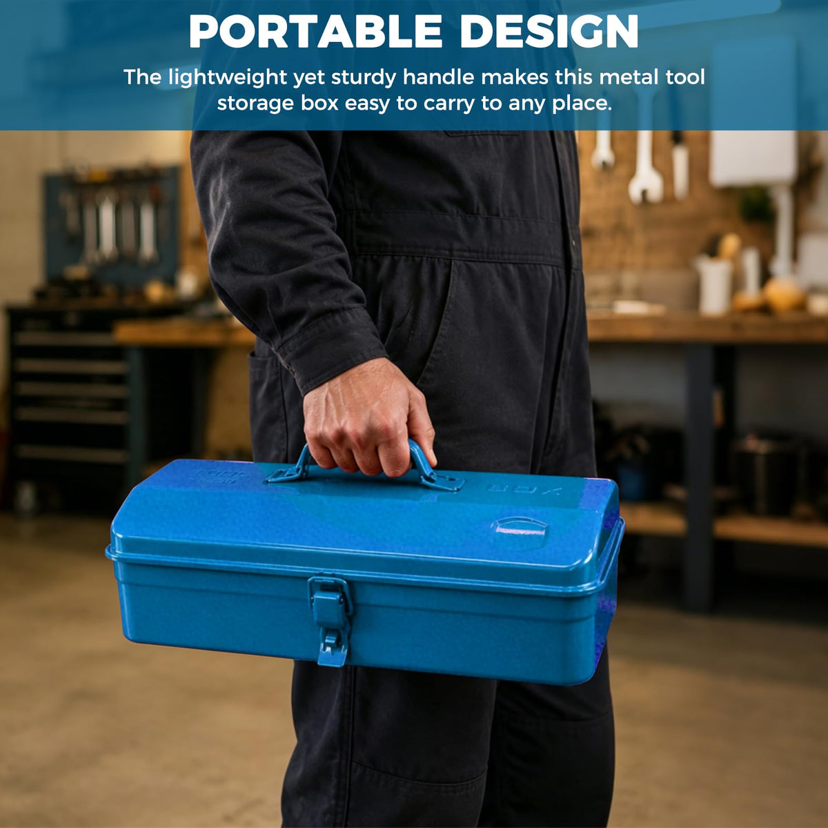 14.6" Metal Tool Box with Lock T679