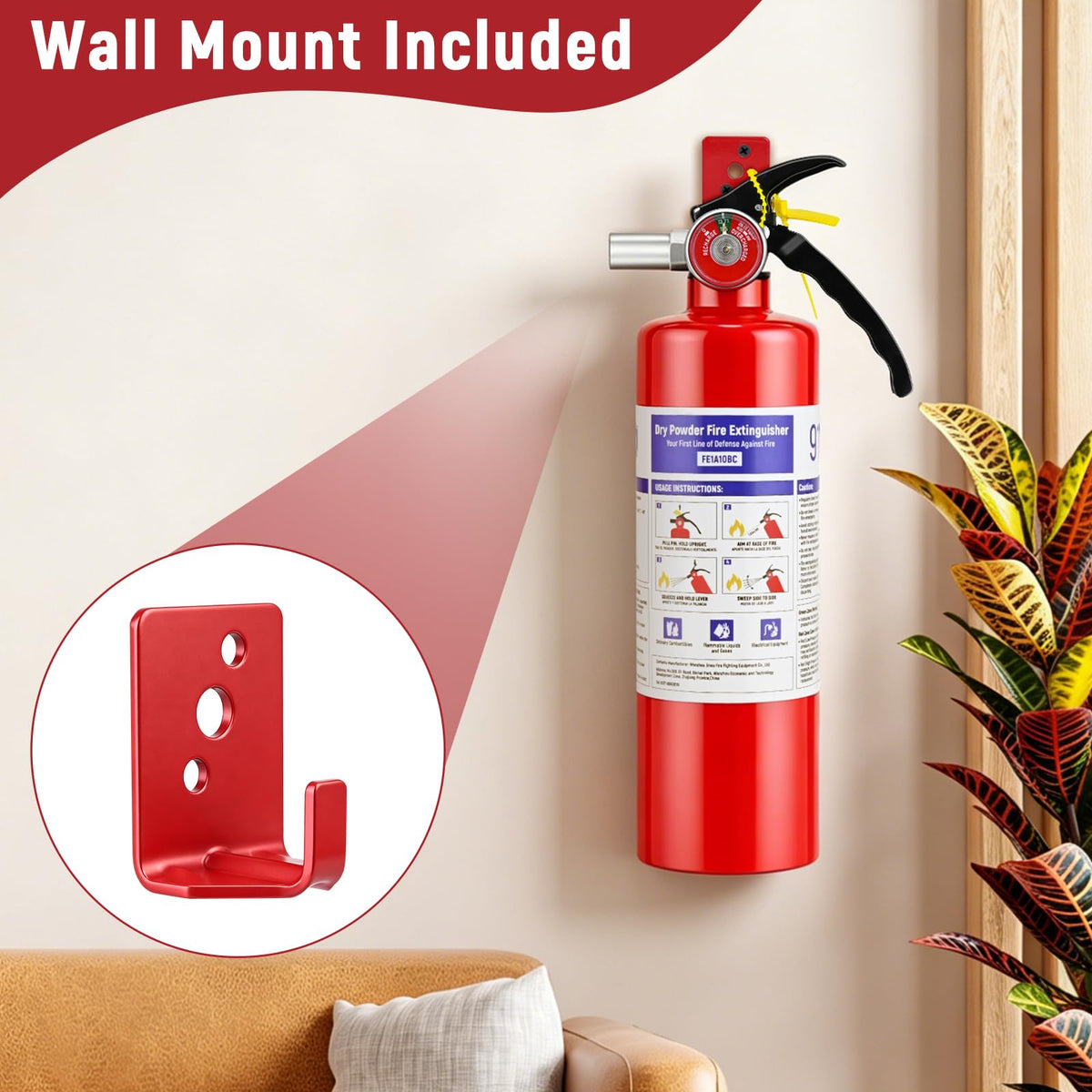 2 Pack 2.5LB ABC Dry Powder Fire Extinguisher X943