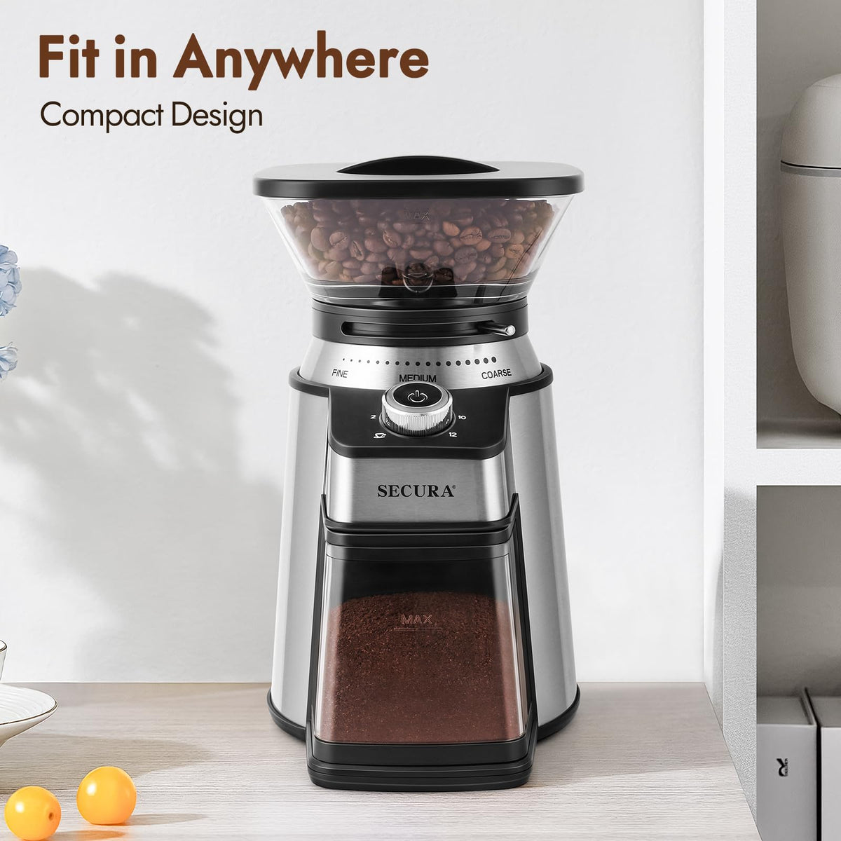 Electric Conical Burr Coffee Grinder with 17 Grind Settings, Black N513200