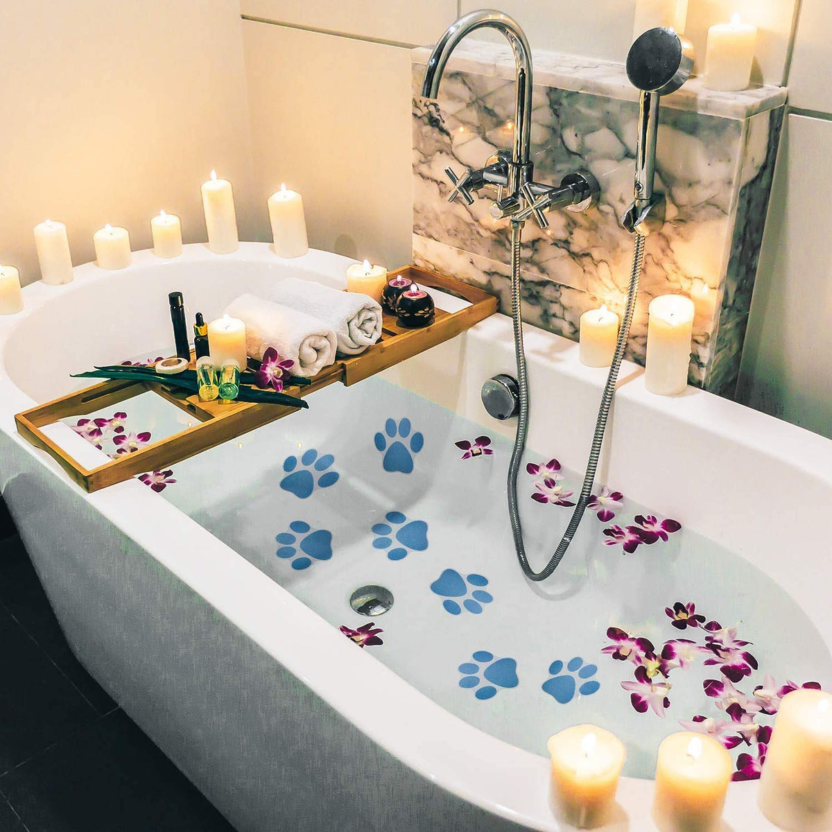 12 Pcs Non-Slip Bathtub Stickers Blue H3448