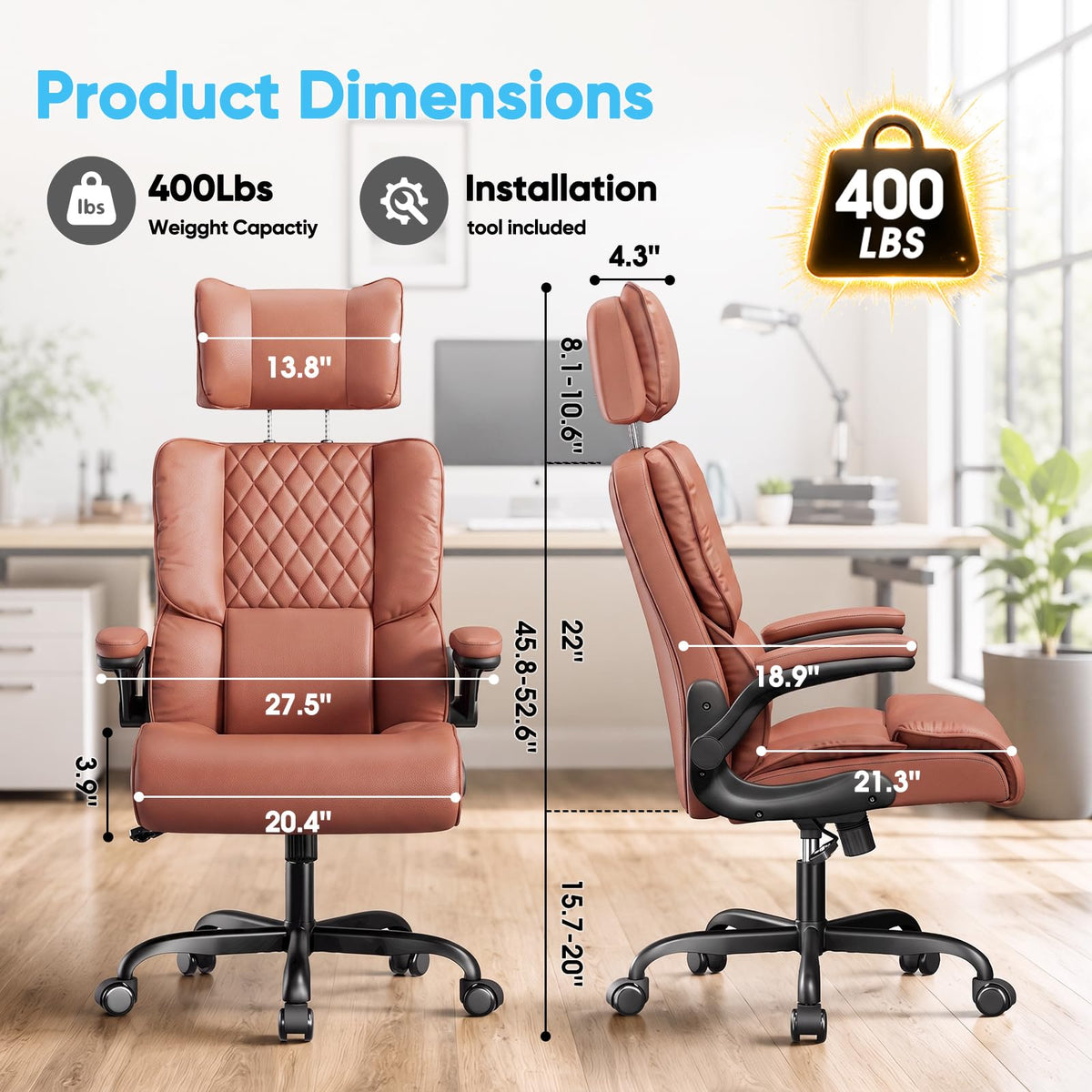 Big and Tall Office Chair with Adjustable Headrest M724647