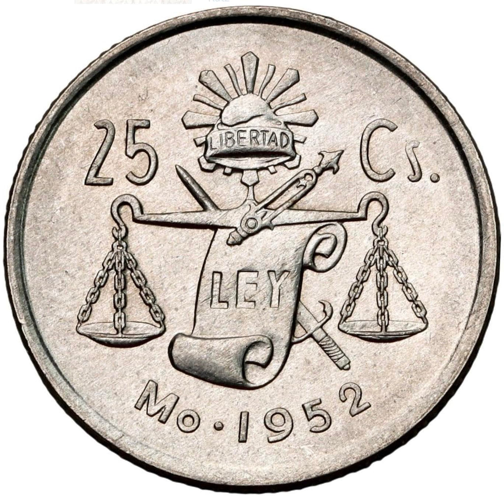 1950-1953 25 Centavos Silver Mexican Coin E2968
