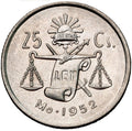 1950-1953 25 Centavos Silver Mexican Coin E2968