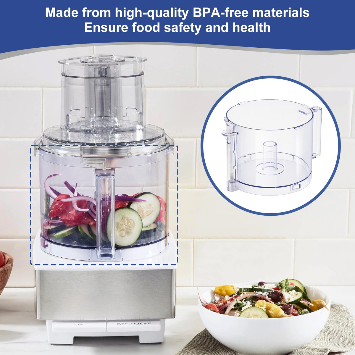 14-Cup Food Processor Work Bowl Replacement with Handle M402