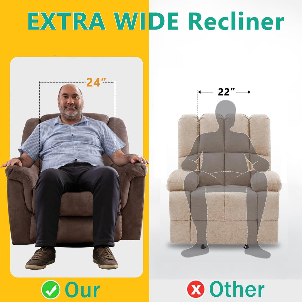 Oversized Manual Swivel Rocker Recliner Chair M1477