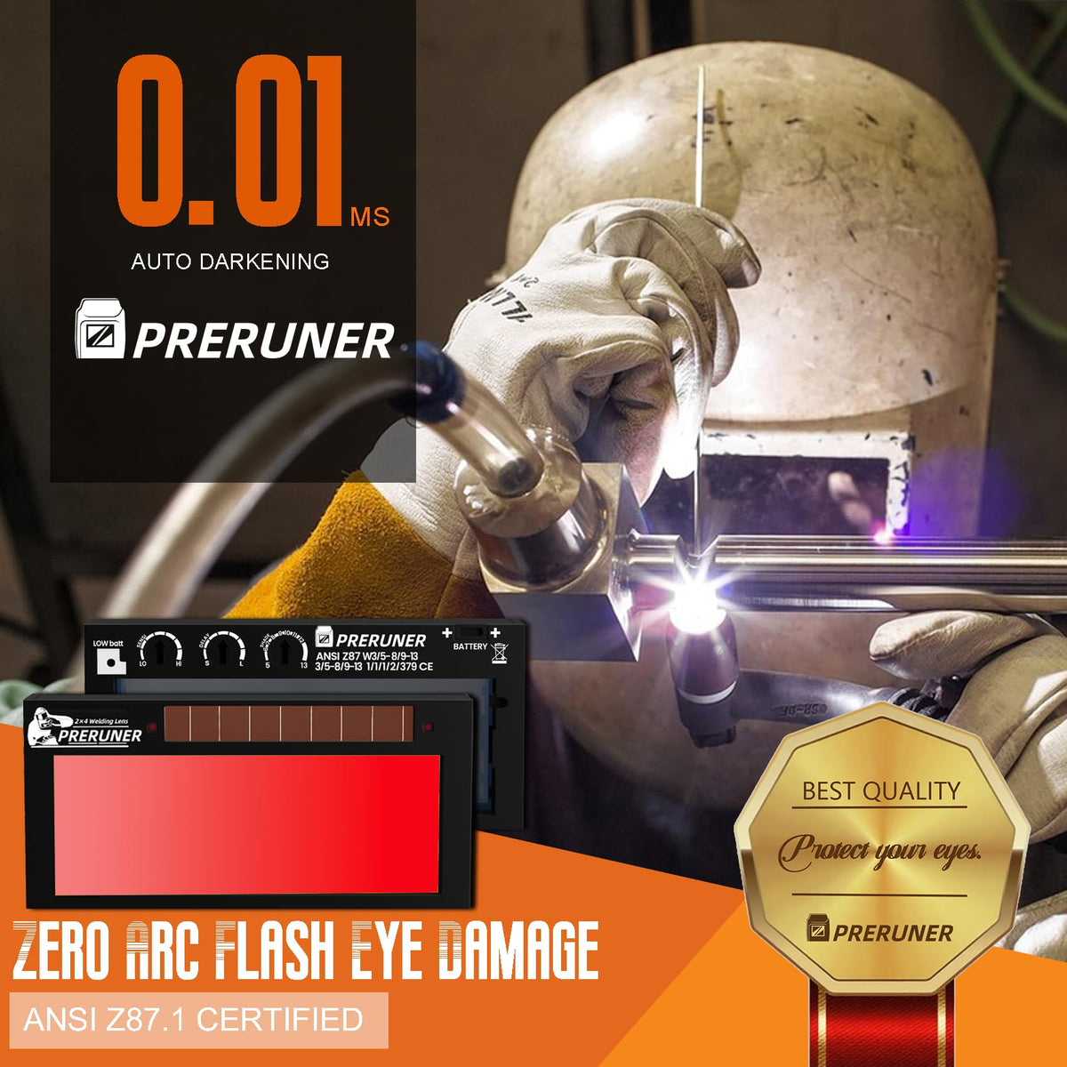 Red Shade 5-13 Auto Darkening Welding Lens 2x4-1/4 Q706