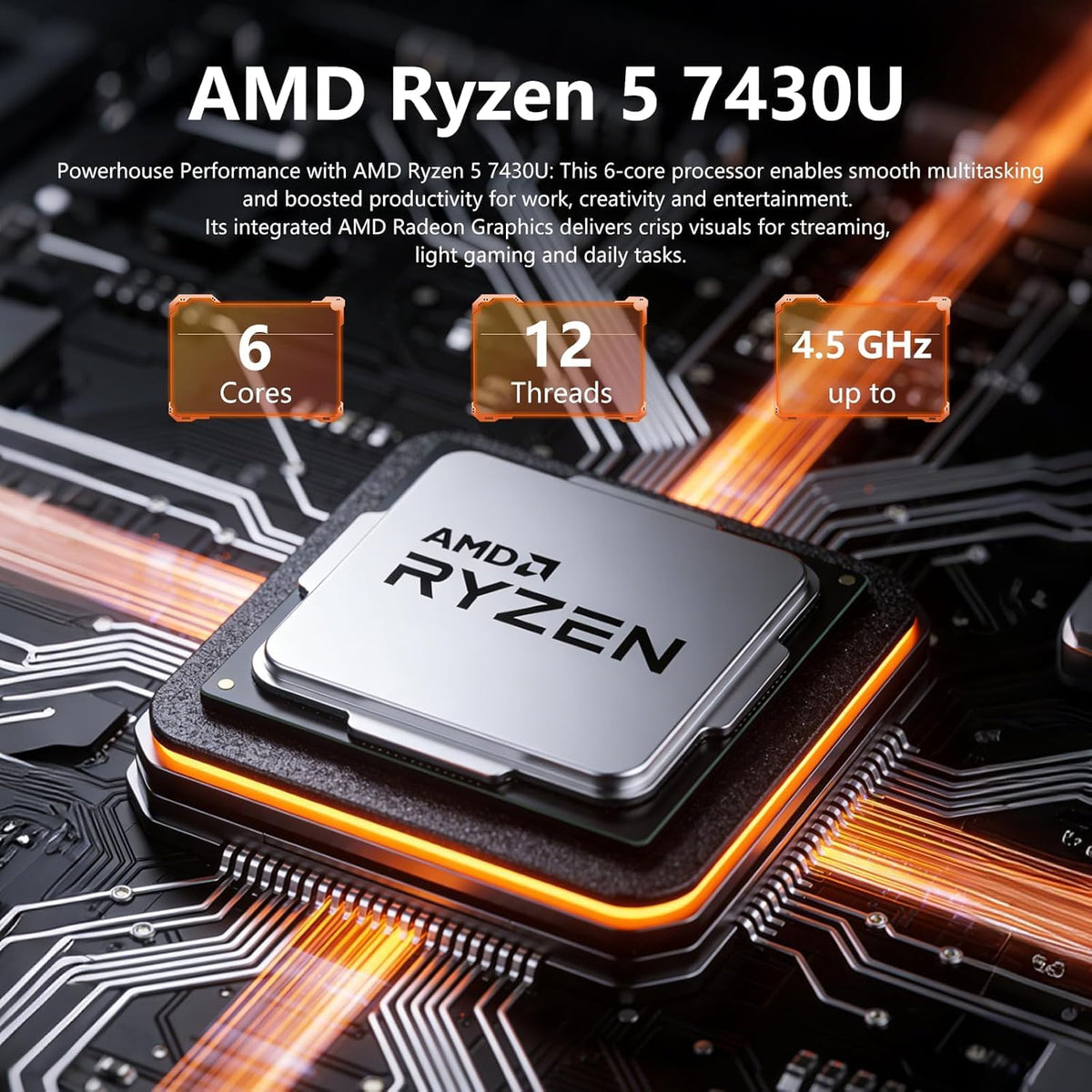 17.3" Touch Screen Laptop, 64GB RAM, 1TB SSD, AMD Ryzen 5, Windows 11 Pro, Silver Z686303