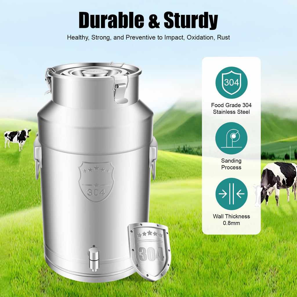 35L Stainless Steel Milk Can with Faucet J8771