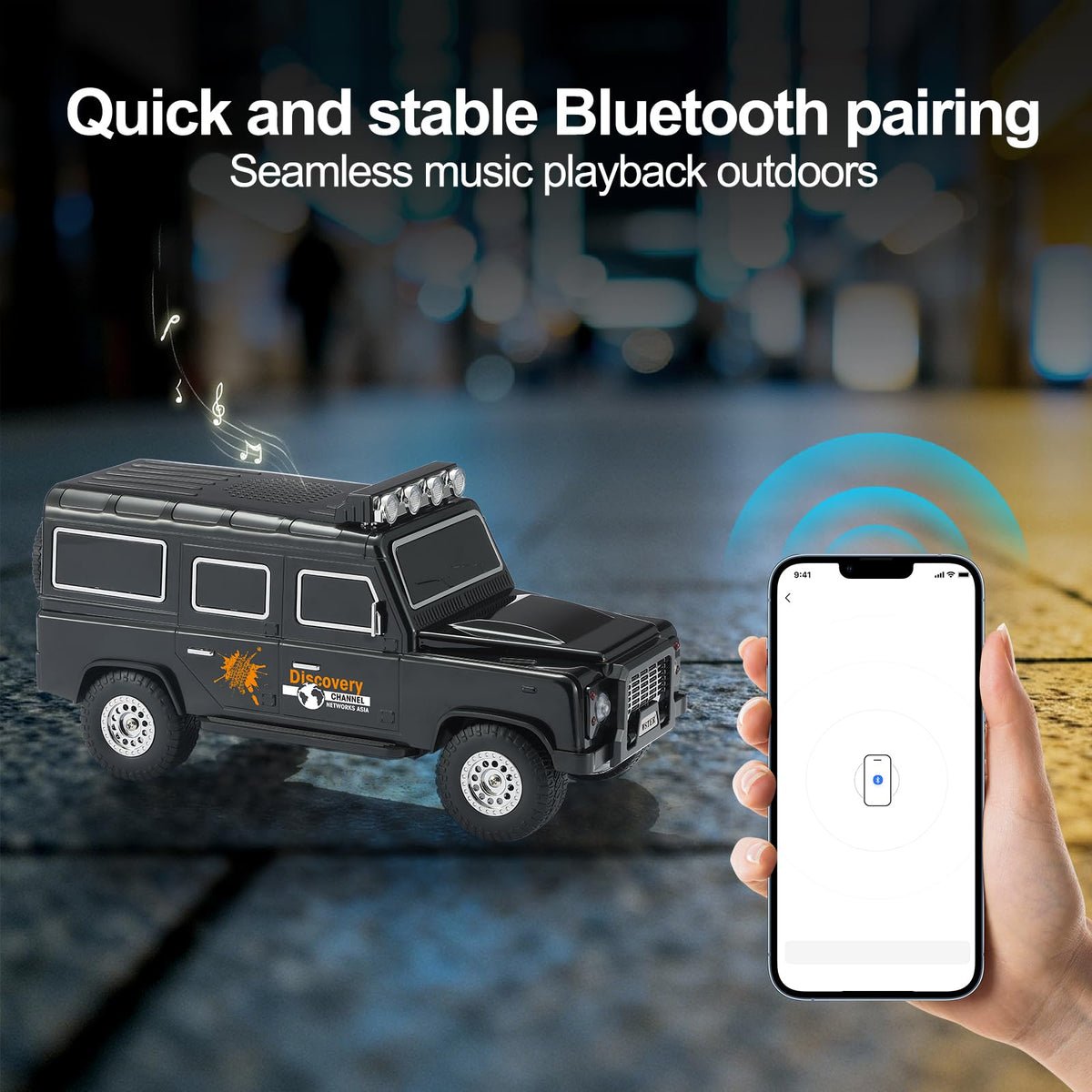 Black Off-Road Bluetooth Speaker with Roof Lights M312934