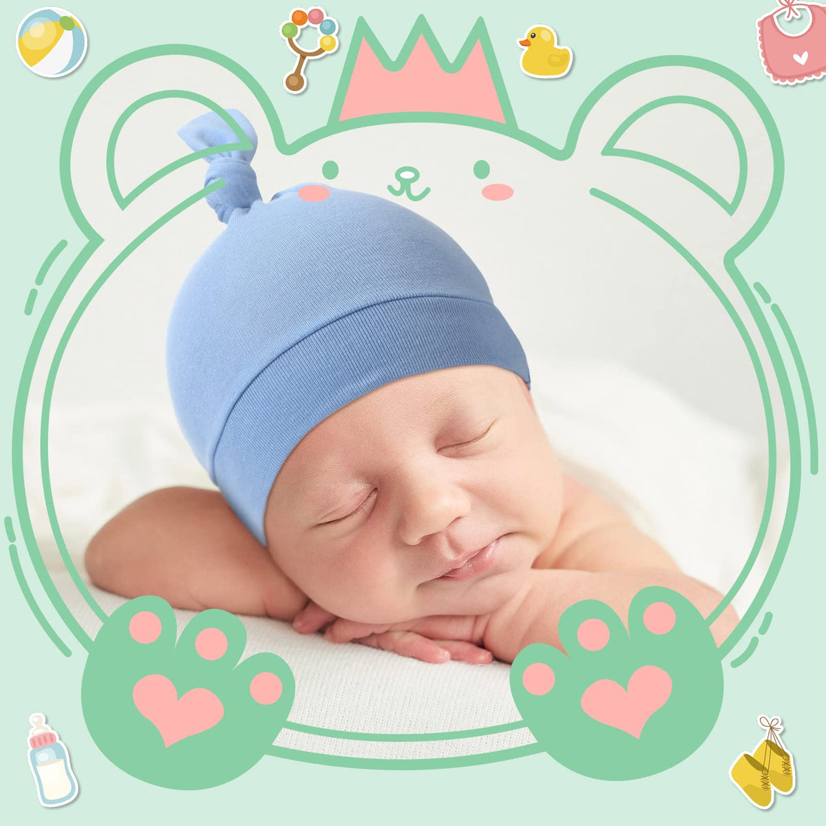 30 Pack Newborn Knot Beanie Hats Z54709