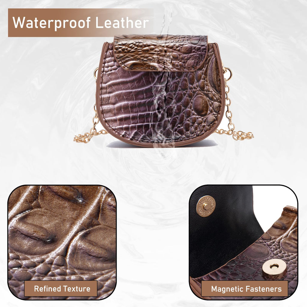 Mini Crocodile Embossed Leather Clutch U1108