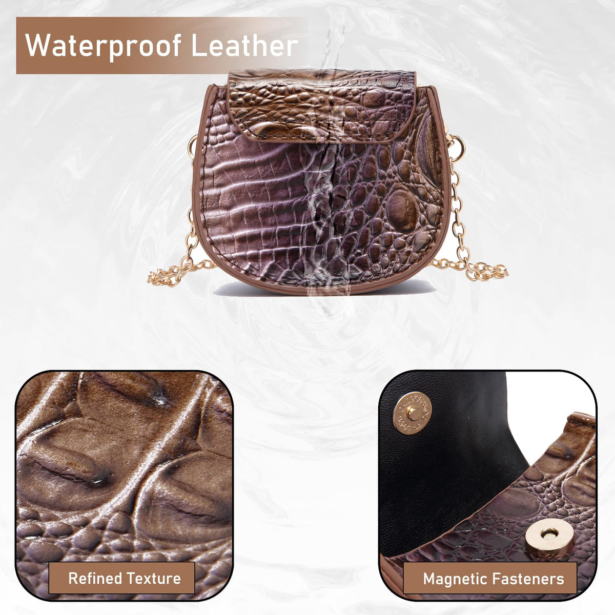 Mini Crocodile Embossed Leather Clutch U1108