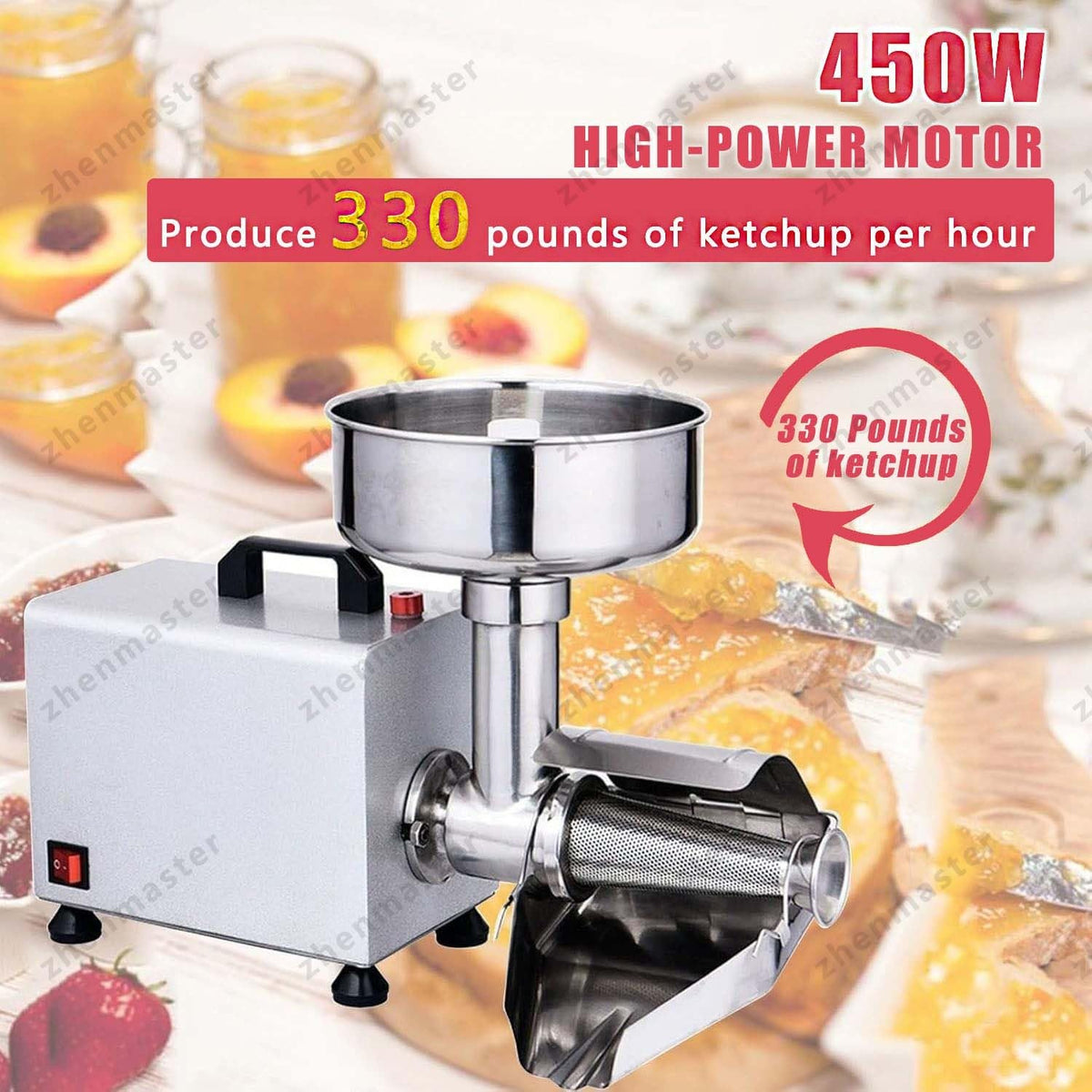 450W Stainless Steel Tomato Strainer with Seed Separator Z138