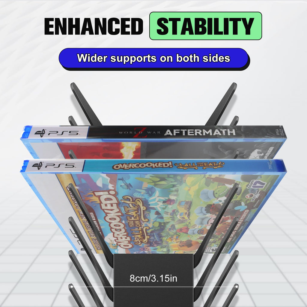 4-Pack Wall Mount DVD Holder Metal Video Game Storage Rack P128299