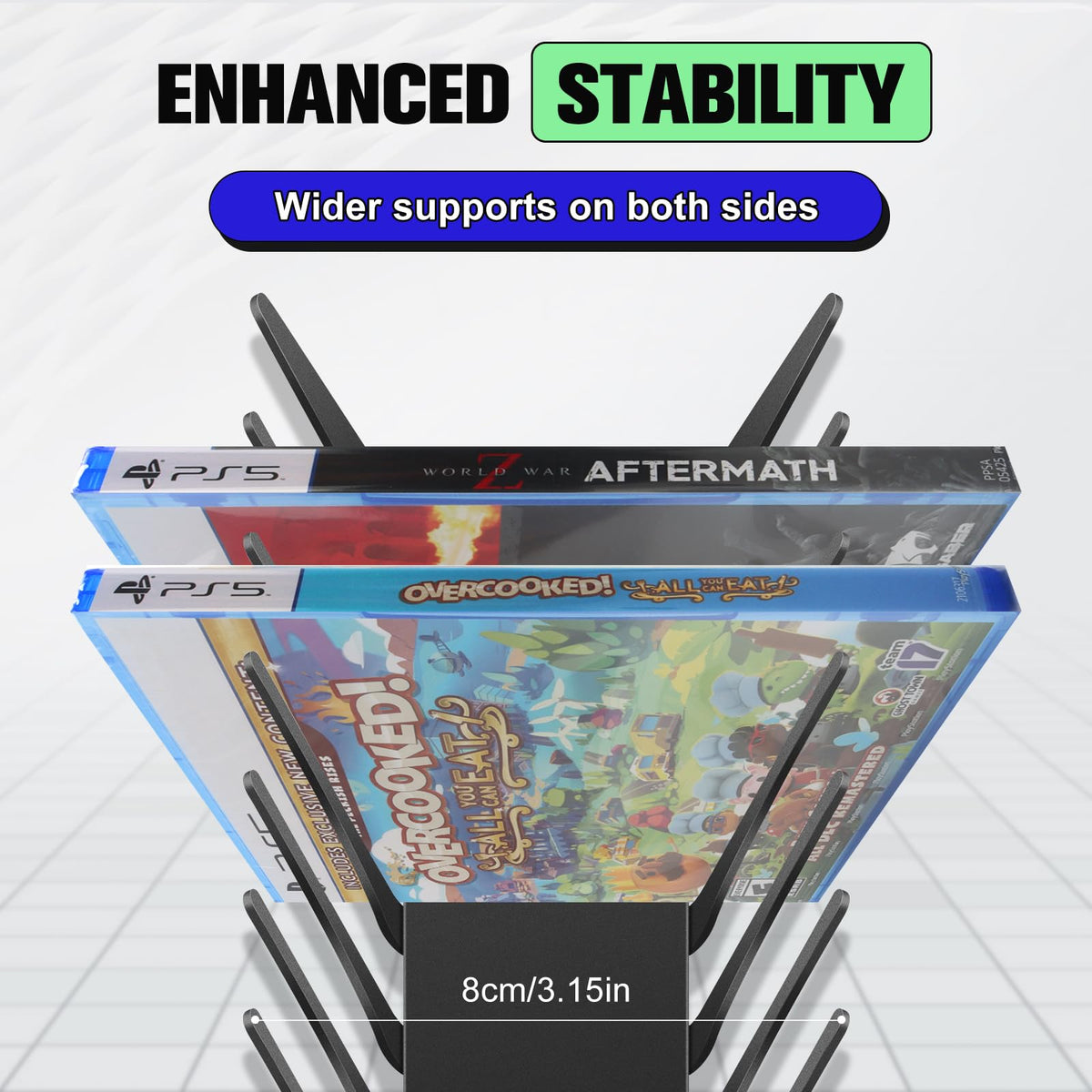 4-Pack Wall Mount DVD Holder Metal Video Game Storage Rack P128299