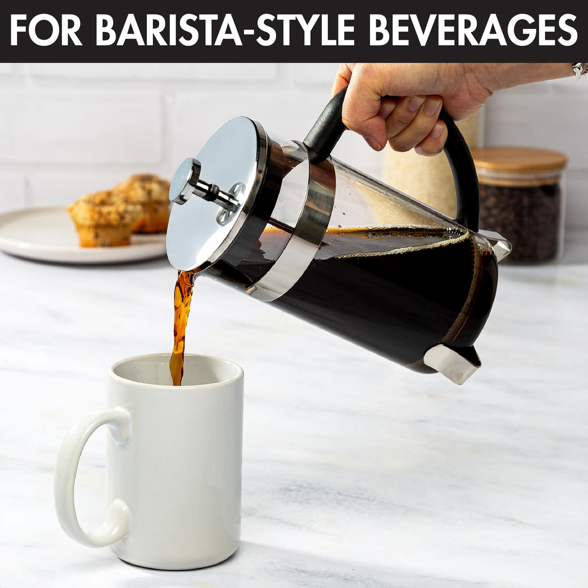 Borosilicate Glass French Press Coffee Maker 34-Ounces H423993