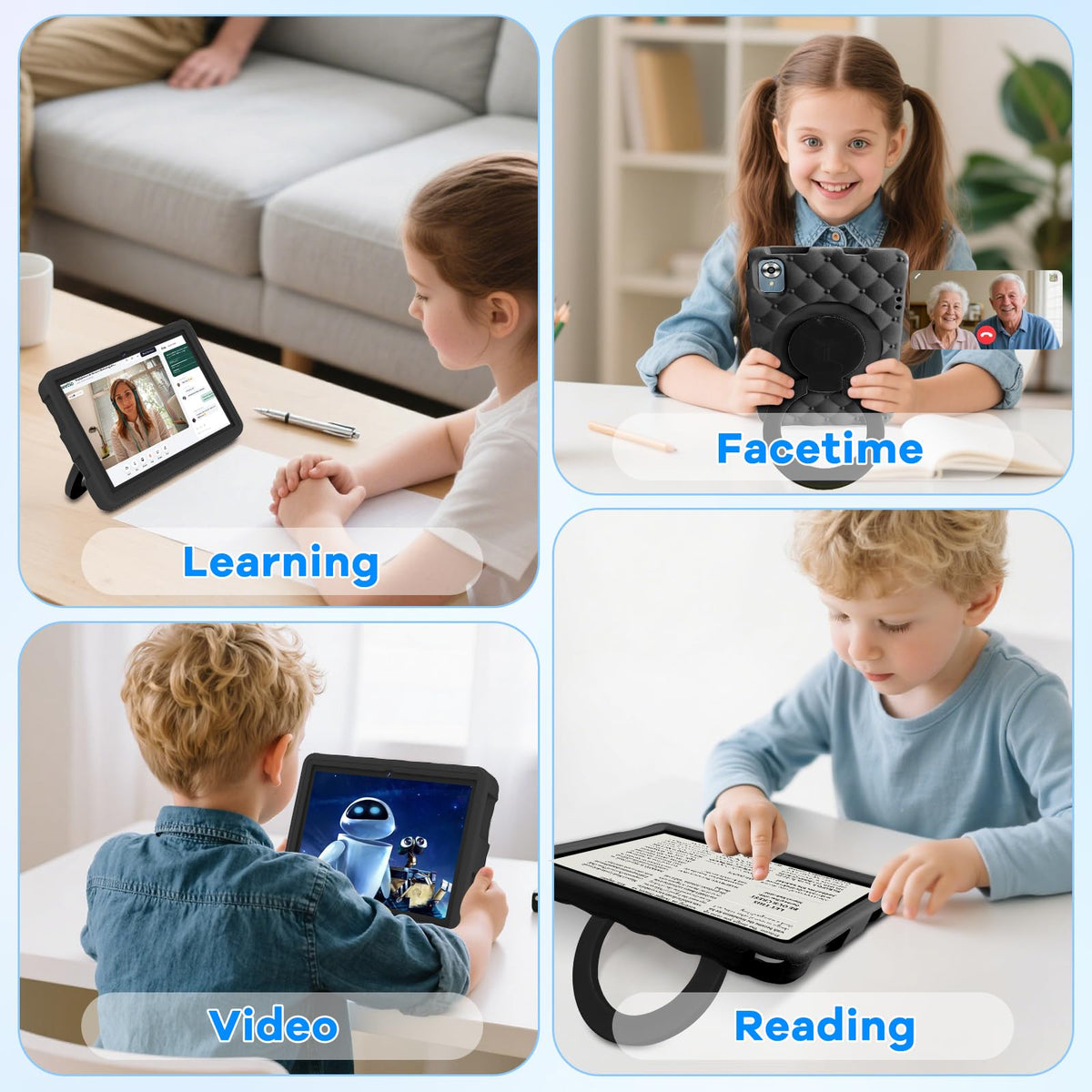 10.1 Inch Kids Tablet 64GB ROM Octa-Core Anti-Blue Light Screen Black M69754