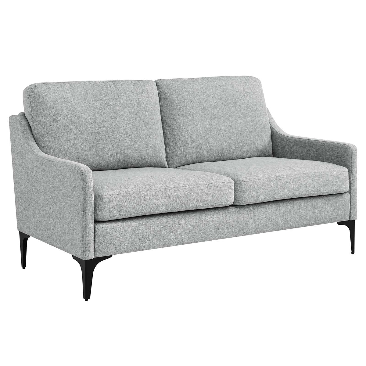 Light Gray Upholstered Fabric Loveseat U49160