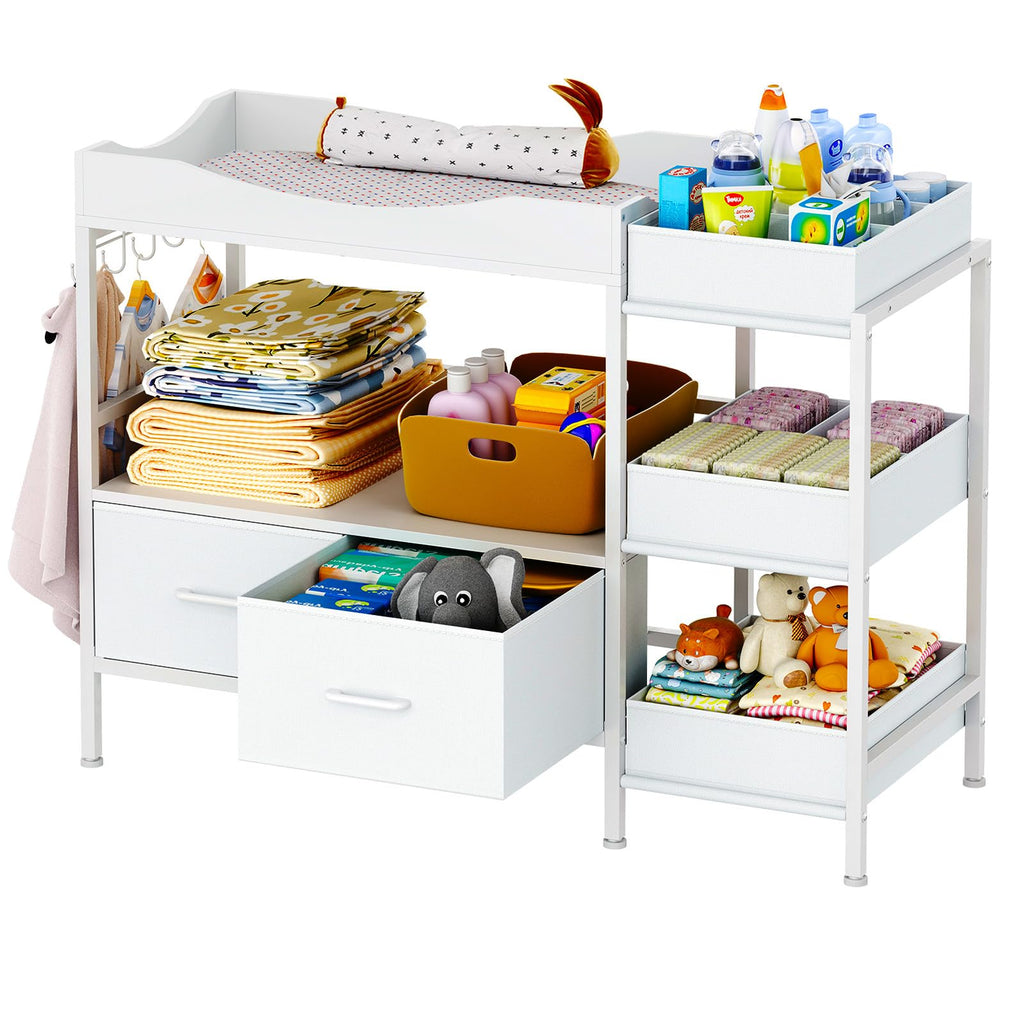 White Baby Changing Table with Storage T15643