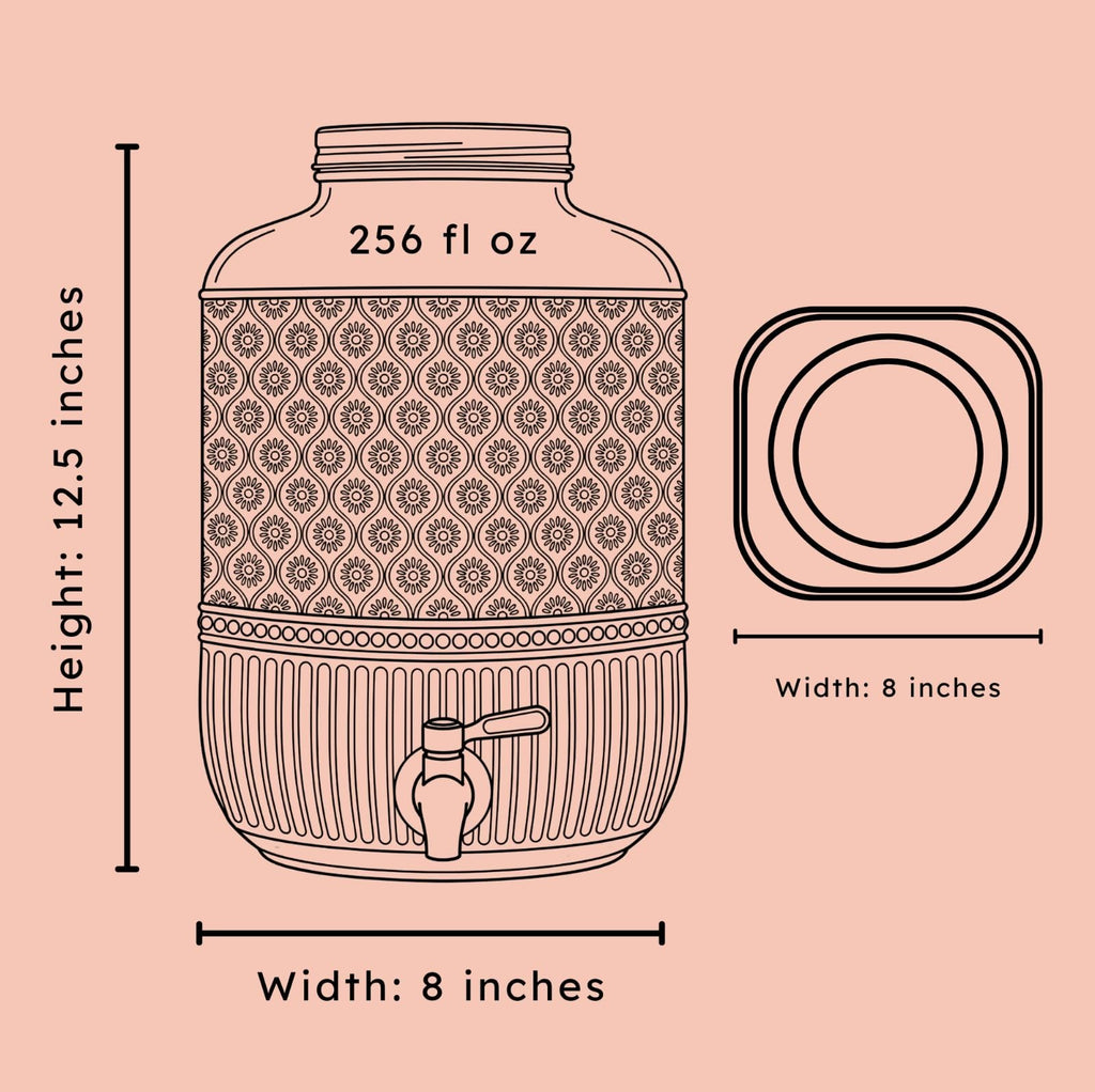 2 Gallon Glass Drink Dispenser C85057