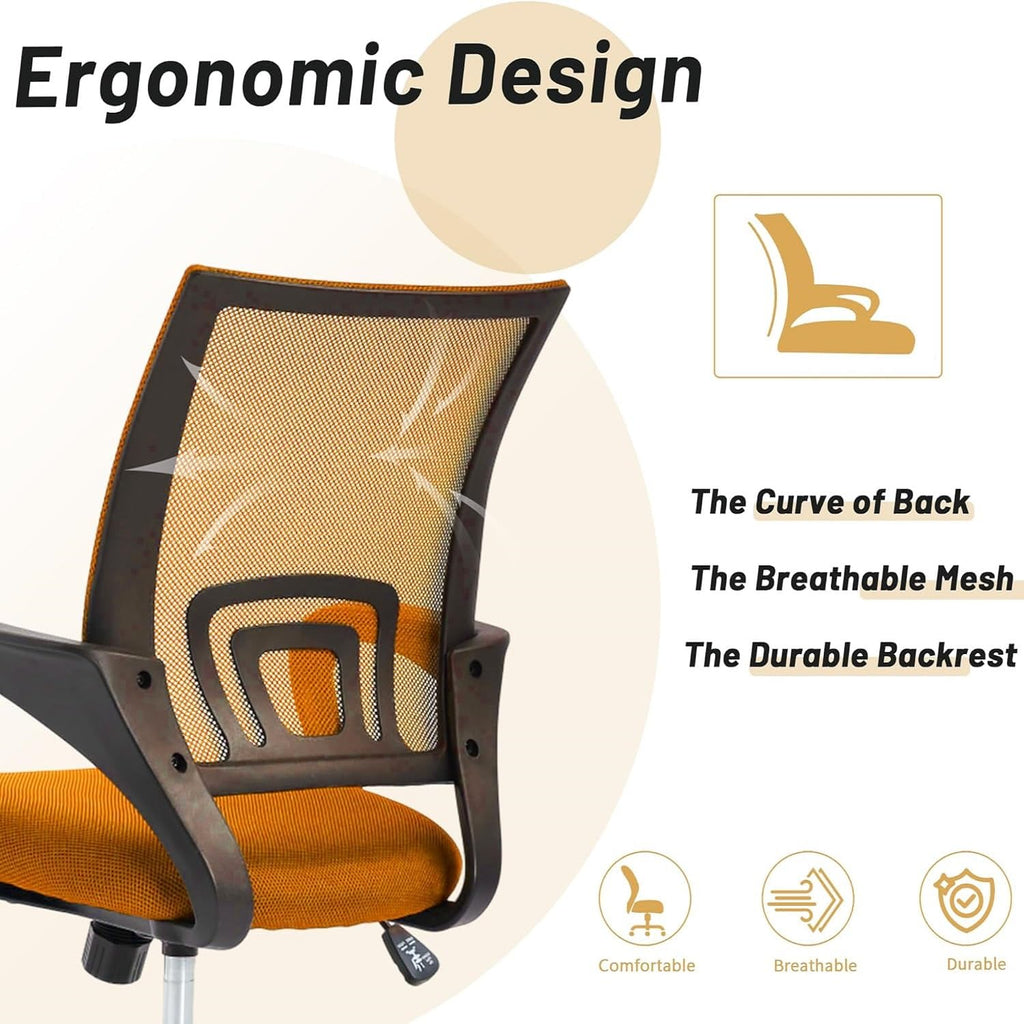 Orange Ergonomic Mesh Office Chair with Lumbar Support Q7361