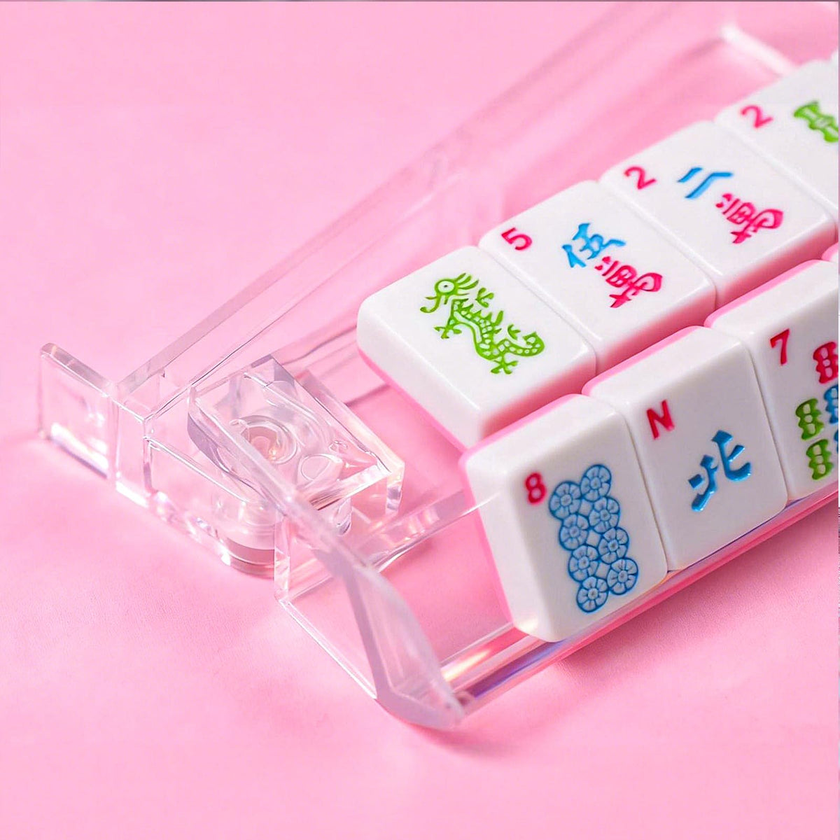 Clear Mahjong Racks with Pushers, 4 Piece Set J707222