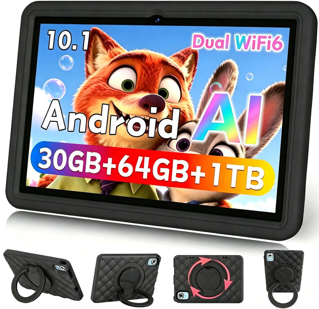 10.1 Inch Kids Tablet 64GB ROM Octa-Core Anti-Blue Light Screen Black M69754