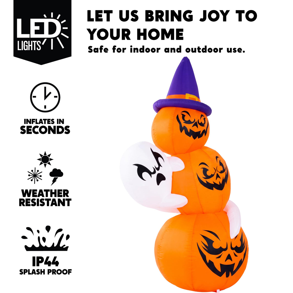 6 FT Halloween Inflatable Ghost and Pumpkins J64445
