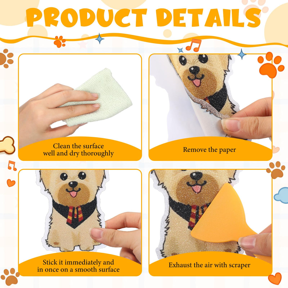 24 Pcs Dog Bathtub Non Slip Stickers E533