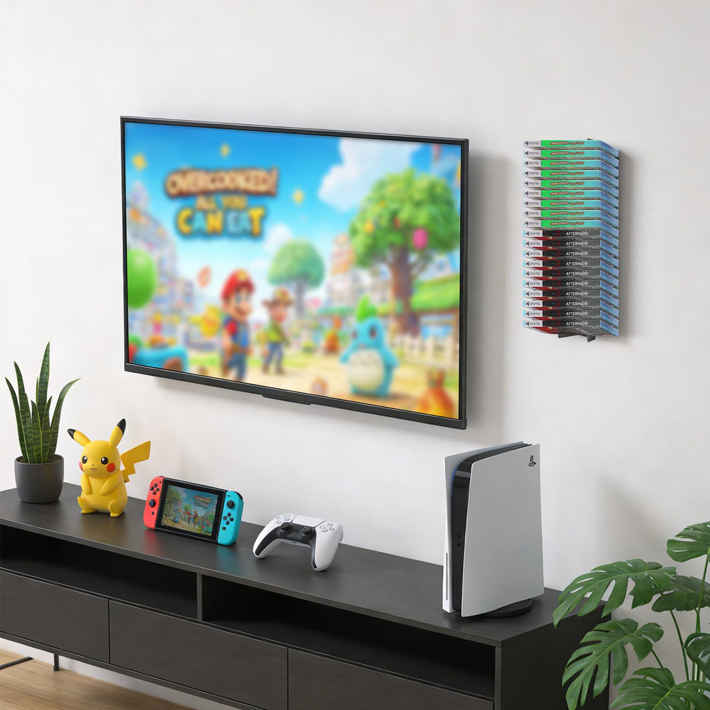 4-Pack Wall Mount DVD Holder Metal Video Game Storage Rack P128299