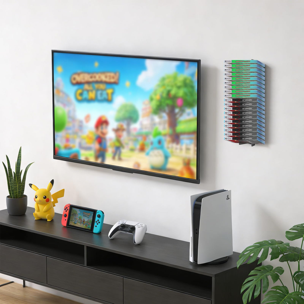 4-Pack Wall Mount DVD Holder Metal Video Game Storage Rack P128299