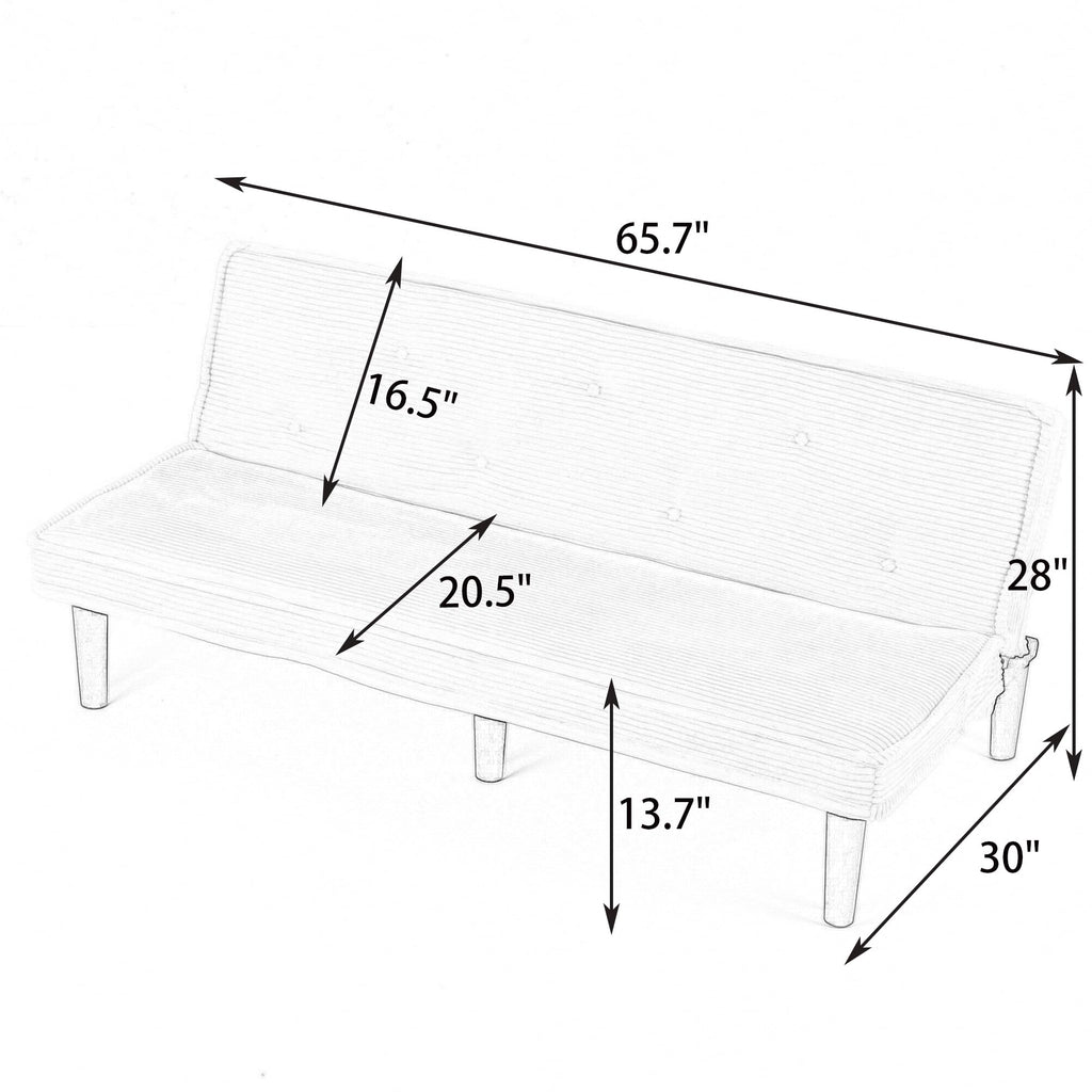 Corduroy Convertible Futon Sofa Bed Y8039