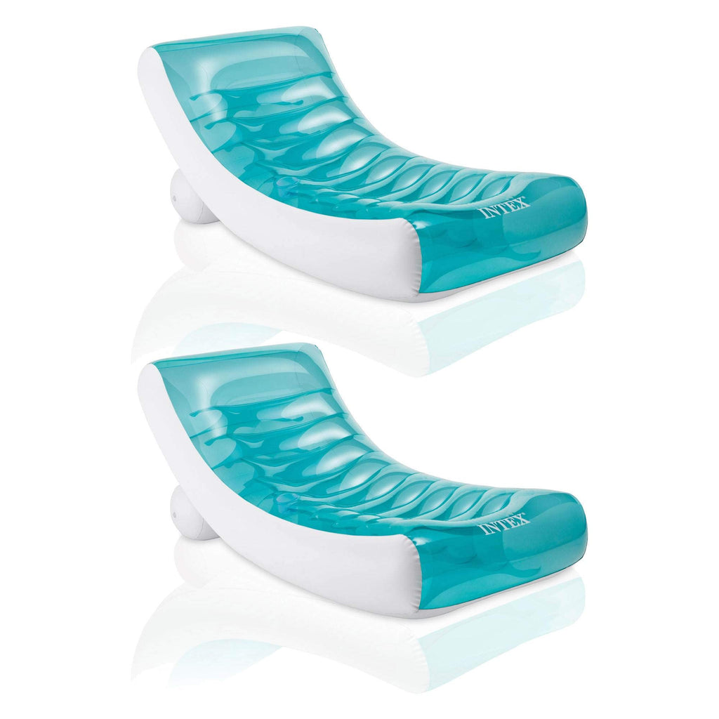 Inflatable Pool Floating Raft Chair with Cupholder 2 Pack E655