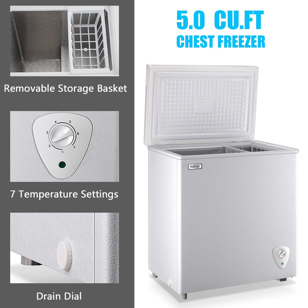 White 5.0 Cu.Ft Chest Freezer Y298