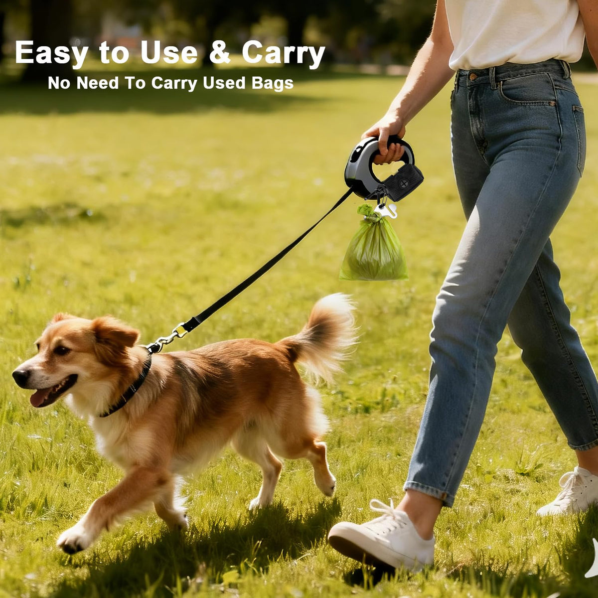 Black Dog Poop Bag Dispenser with Leash Clip C2679