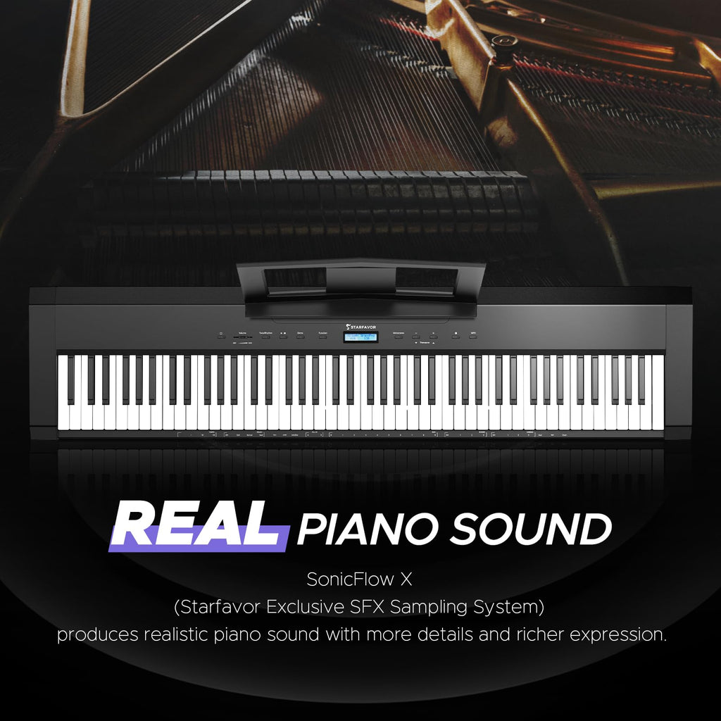 88 Key Full-Weighted Digital Piano and 18 Pcs Interlocking Floor Mats N987