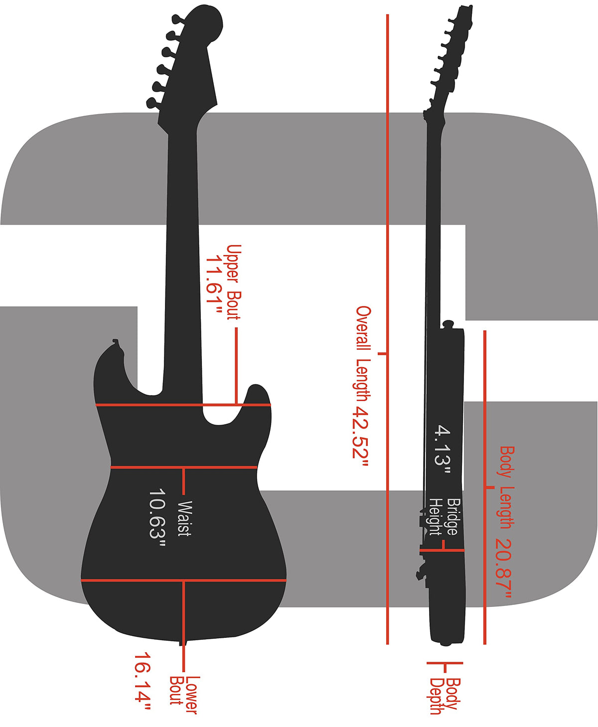 Tweed Wood Case for 6 String Semi-Hollow Electric Guitars W988001