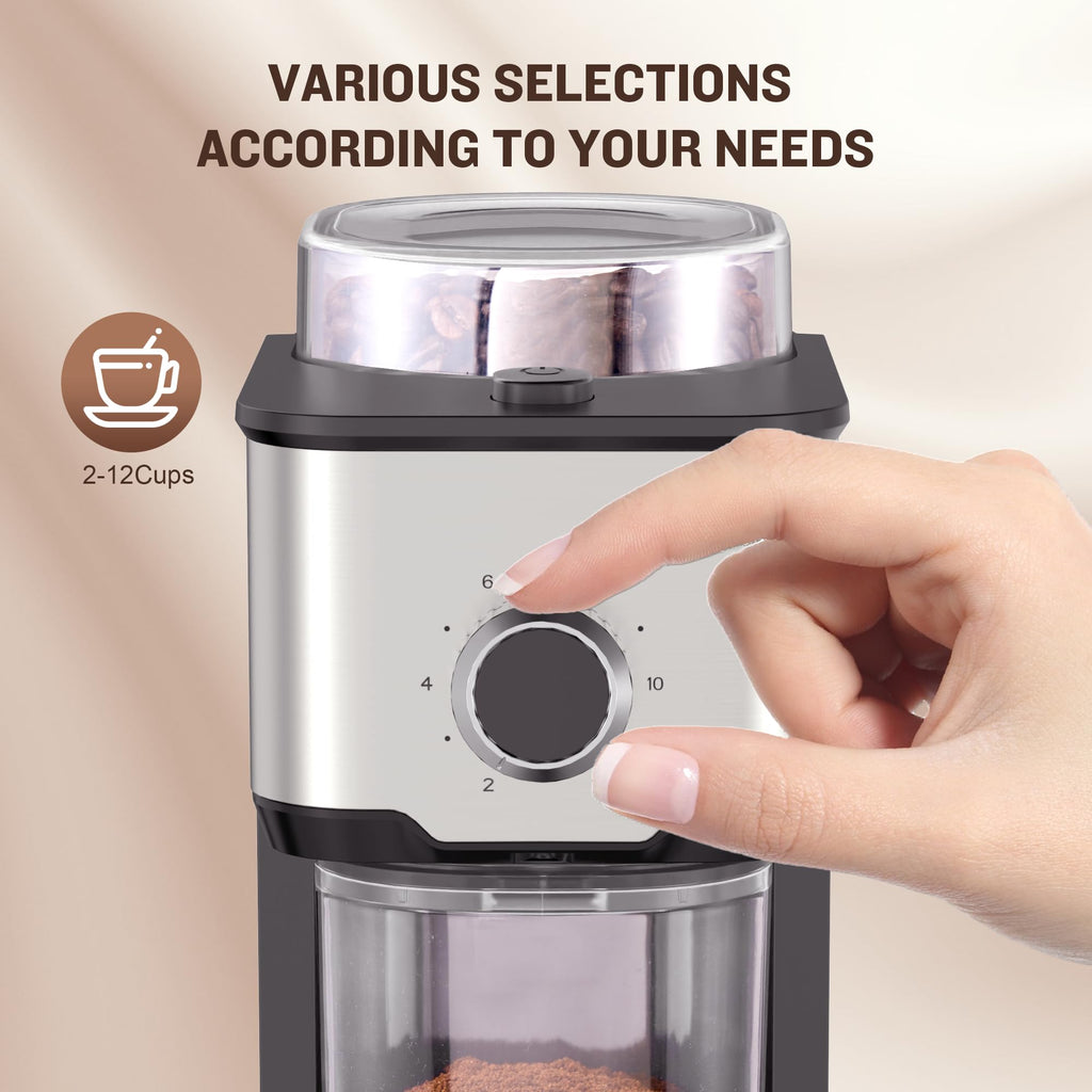 Adjustable Electric Burr Coffee Grinder with 14 Grinding Settings D19781
