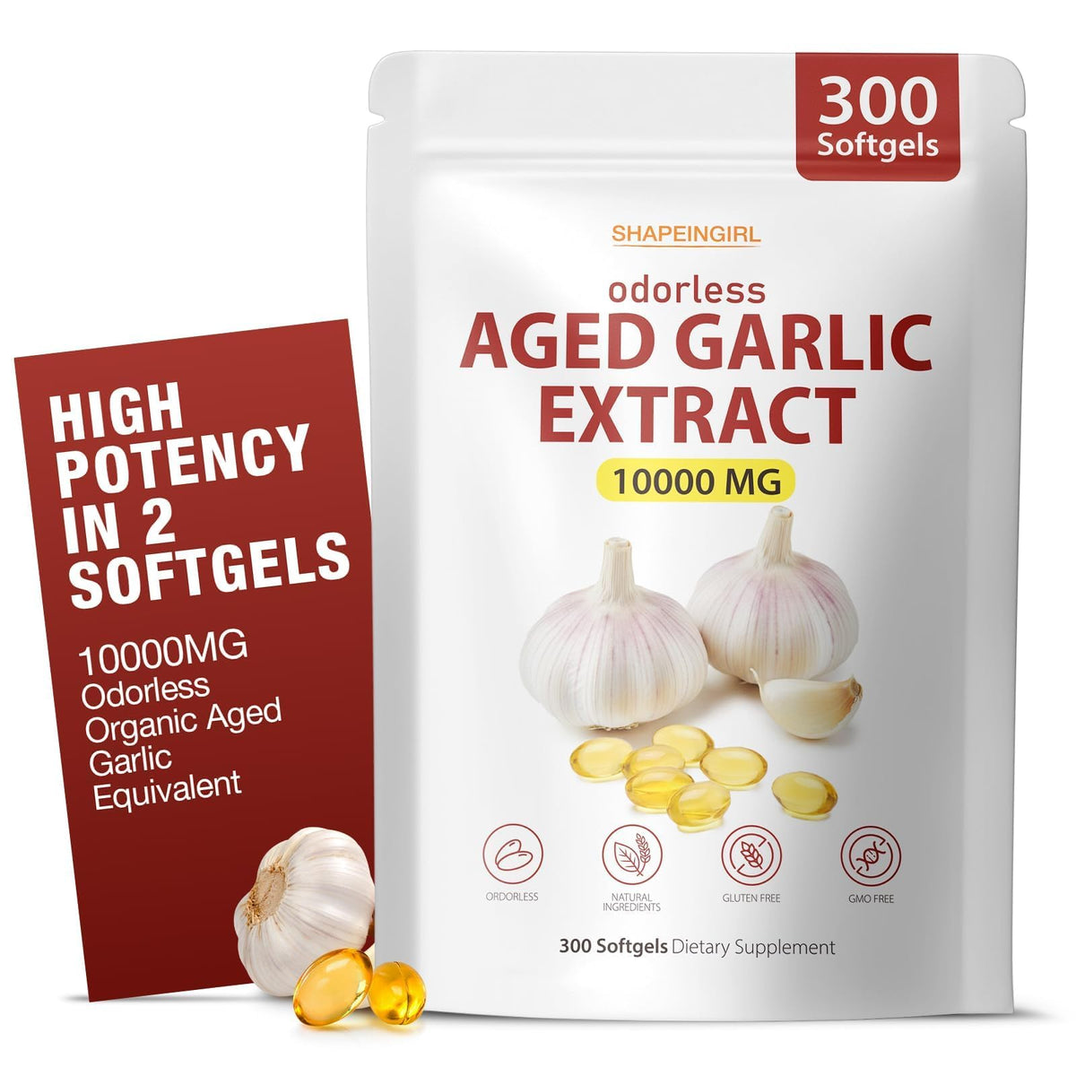 Garlic Extract Supplements, 300 Softgels D702