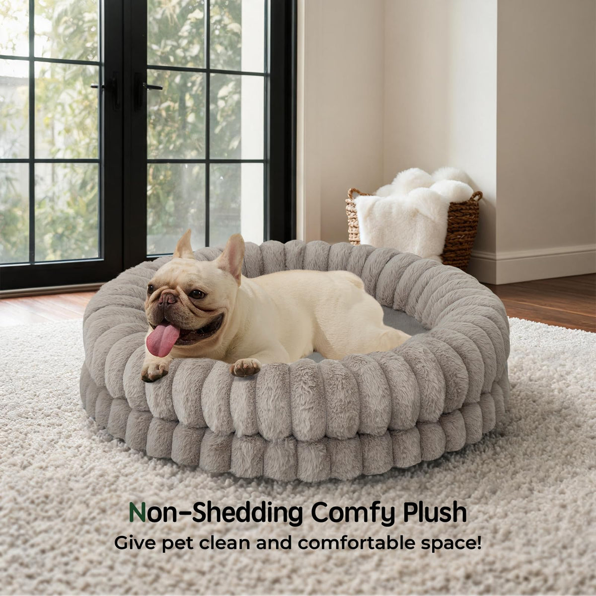 30 Inches Round Washable Dog Bed X900