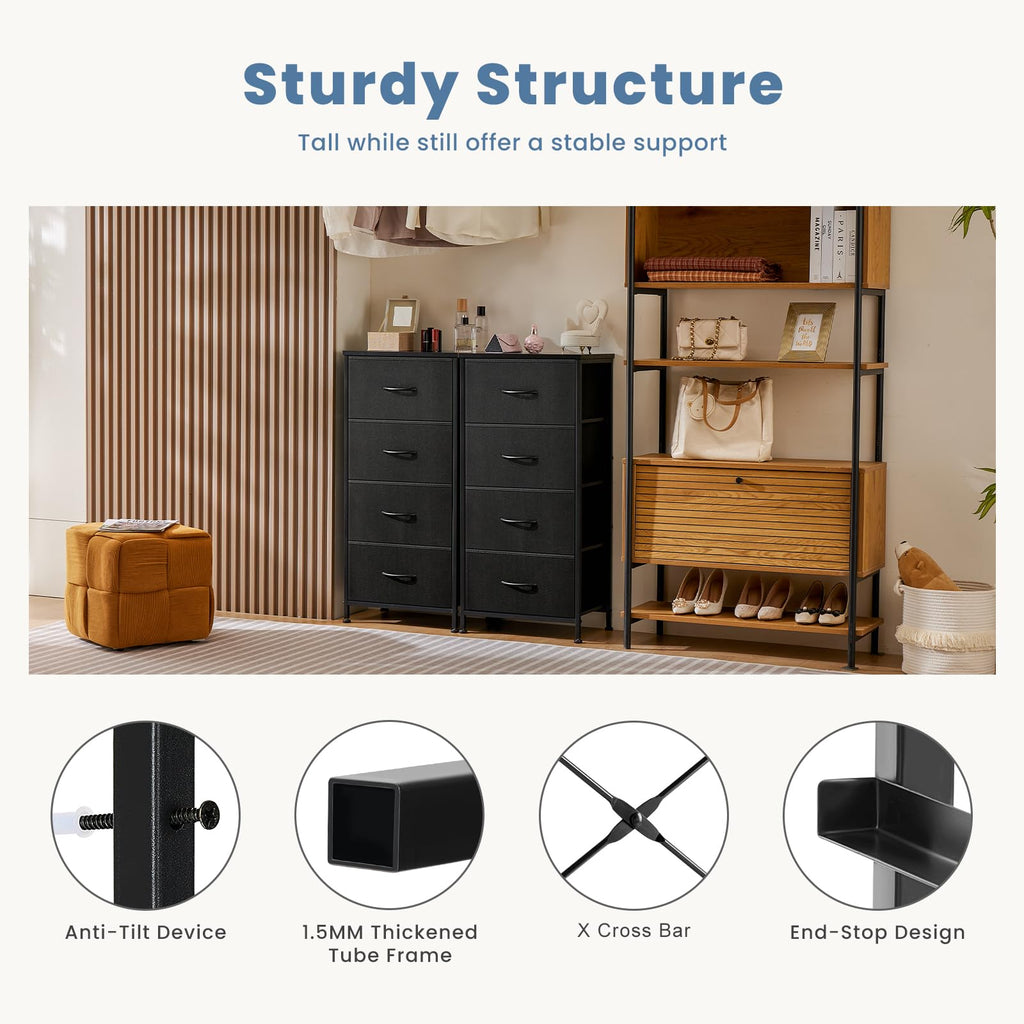 Nightstand with 4 Fabric Drawers L916090