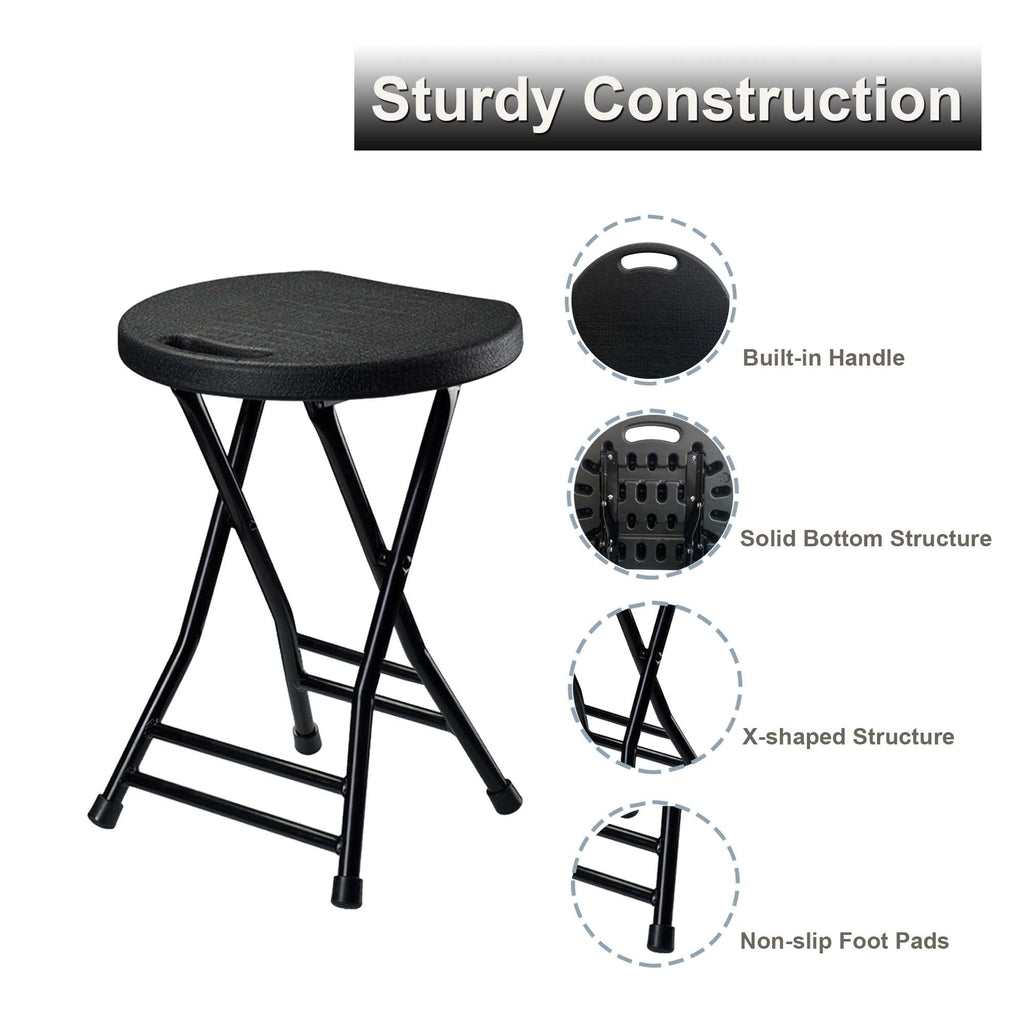 Folding Stool with Handle and Non-Slip Feet X634