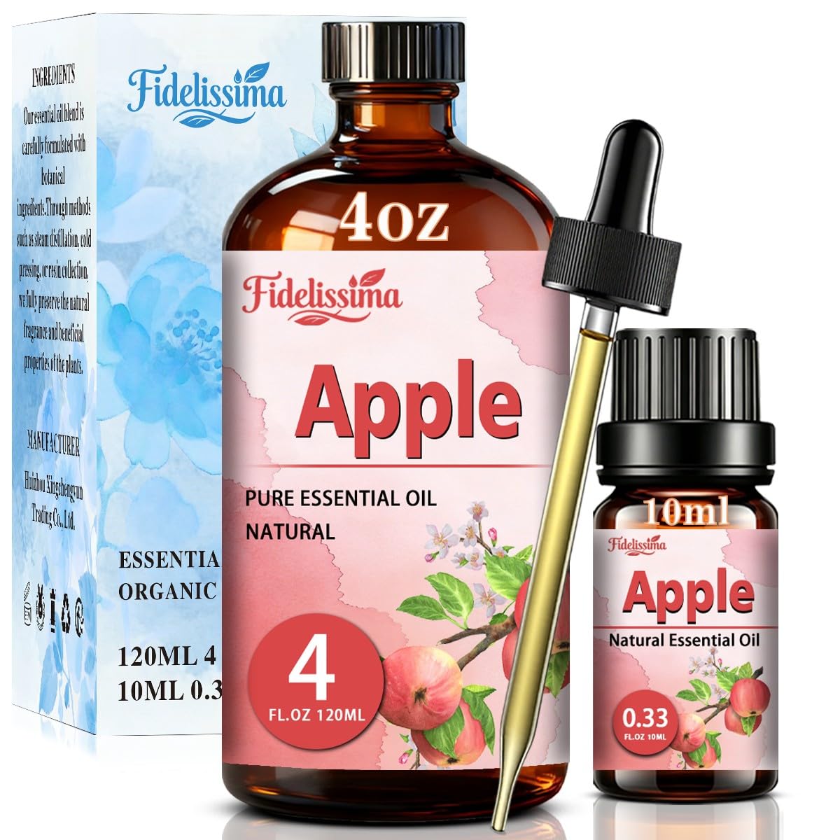 Natural Essential Oil Set 4 Scents with Glass Dropper L52112
